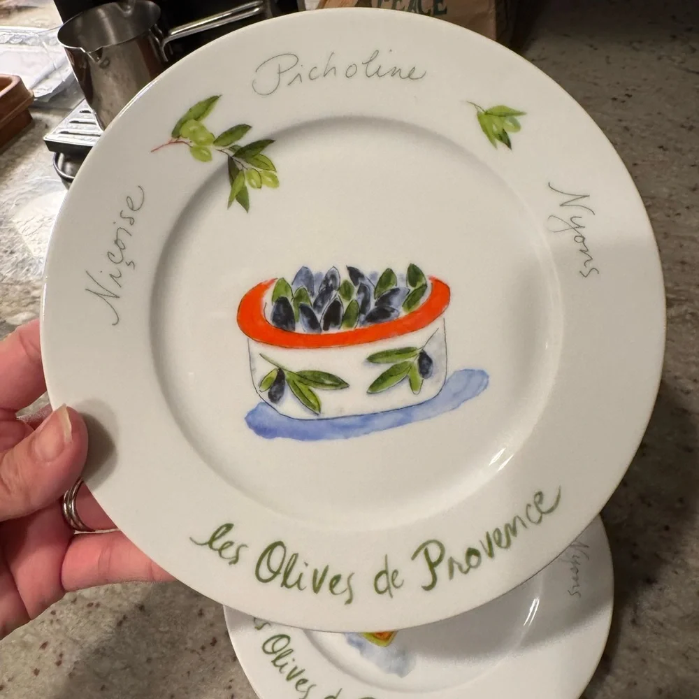 Crate&Barrel “Les Olives de Provence ” Appetizer Plate set
